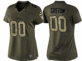 Nike Women Pittsburgh Steelers Customized Olive Camo Salute To Service Veterans Day Limited Jersey